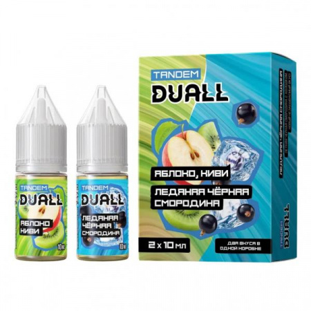 Жидкость Duall Tandem salt 30ml HARD 50mg (2 по 10 мл) (Яблоко киви. Ледяная Чёрная смородина, Hard)