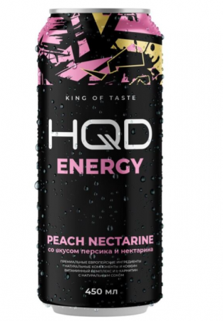 Энергетик HQD 450мл Ж/Б (Peach Nectarine (нектарин и персик))