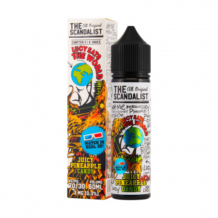 Жидкость The Scandalist 60ml 3mg (Lucy Eats The World (Кисло-сладкая ананасовая конфета))