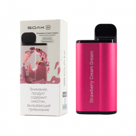 SOAK M 4000тяг (Strawberry Cream Dream (Клубничный милкшейк), 4000 тяг)